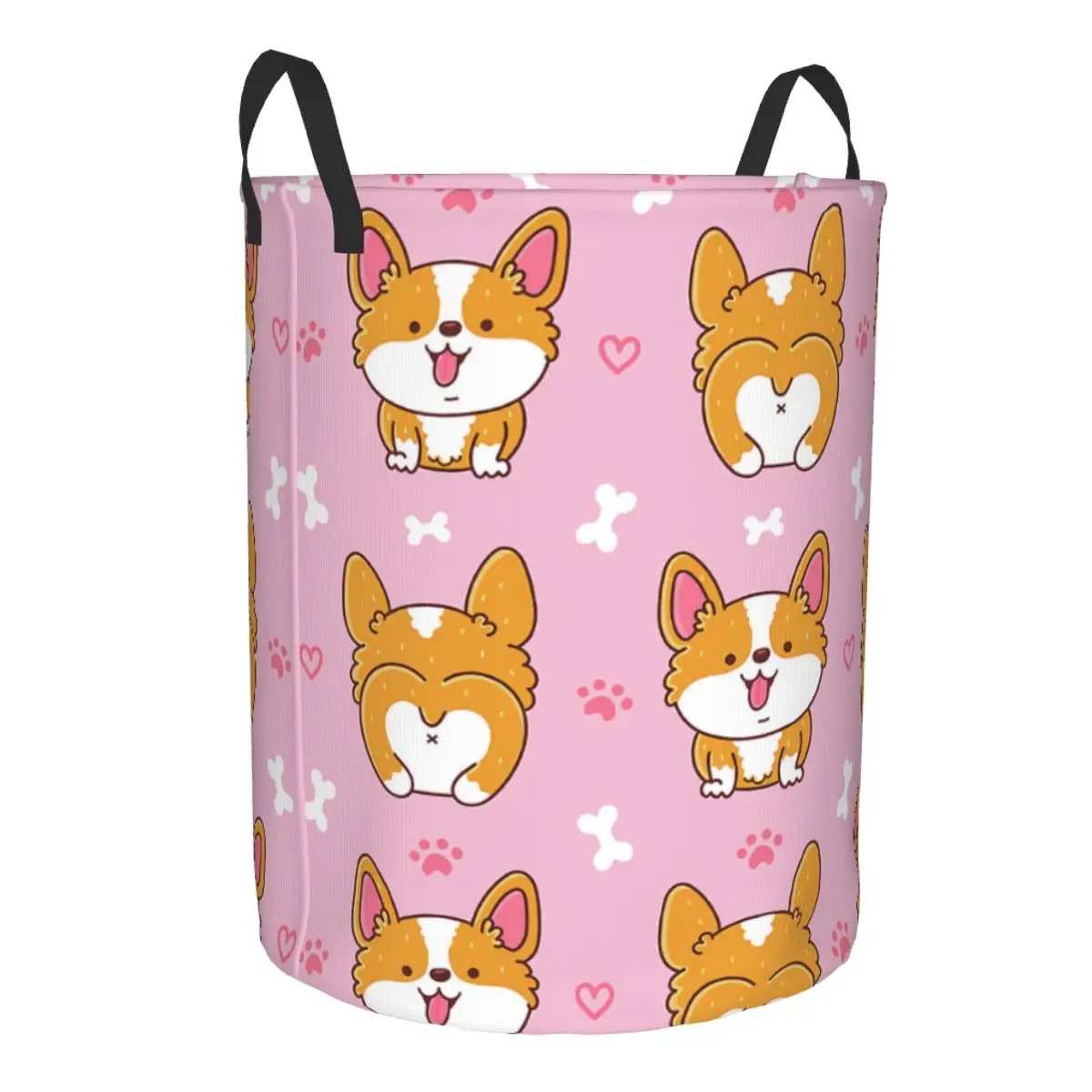 Cute Corgi Meme Laundry Hamper Large Clothes Storage Basket Welsh Corgis Dog Toy Bin Organizer for Nursery