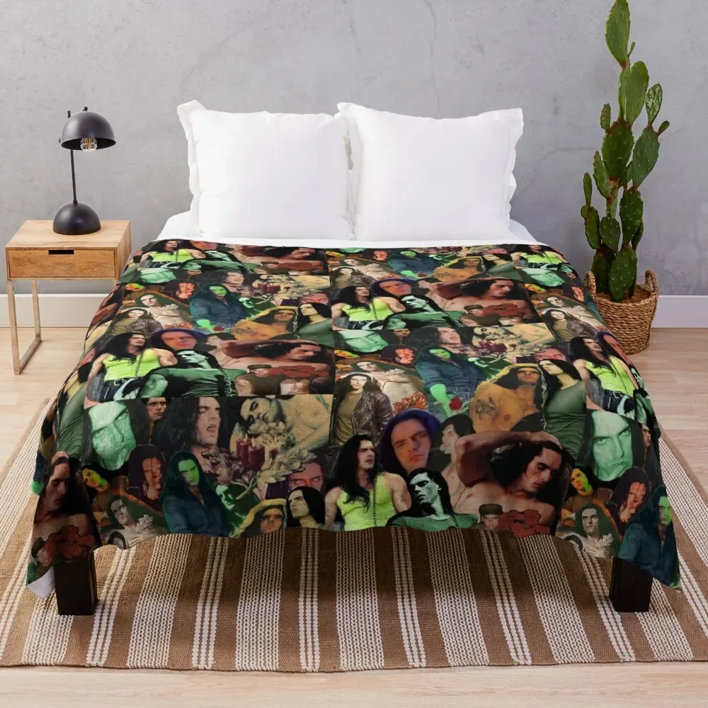 

Type O Negative: Peter Steele Dark Goth Collage Edit II Throw Blanket Giant Sofa Blankets For Sofas Winter beds Retros Blankets