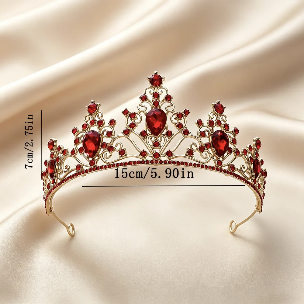 Vintage Baroque Sparkling Rhinestone Bridal Tiara Elegant Royal Queen Crown Hair Accessory Wedding Pageant Birthday Party view 6
