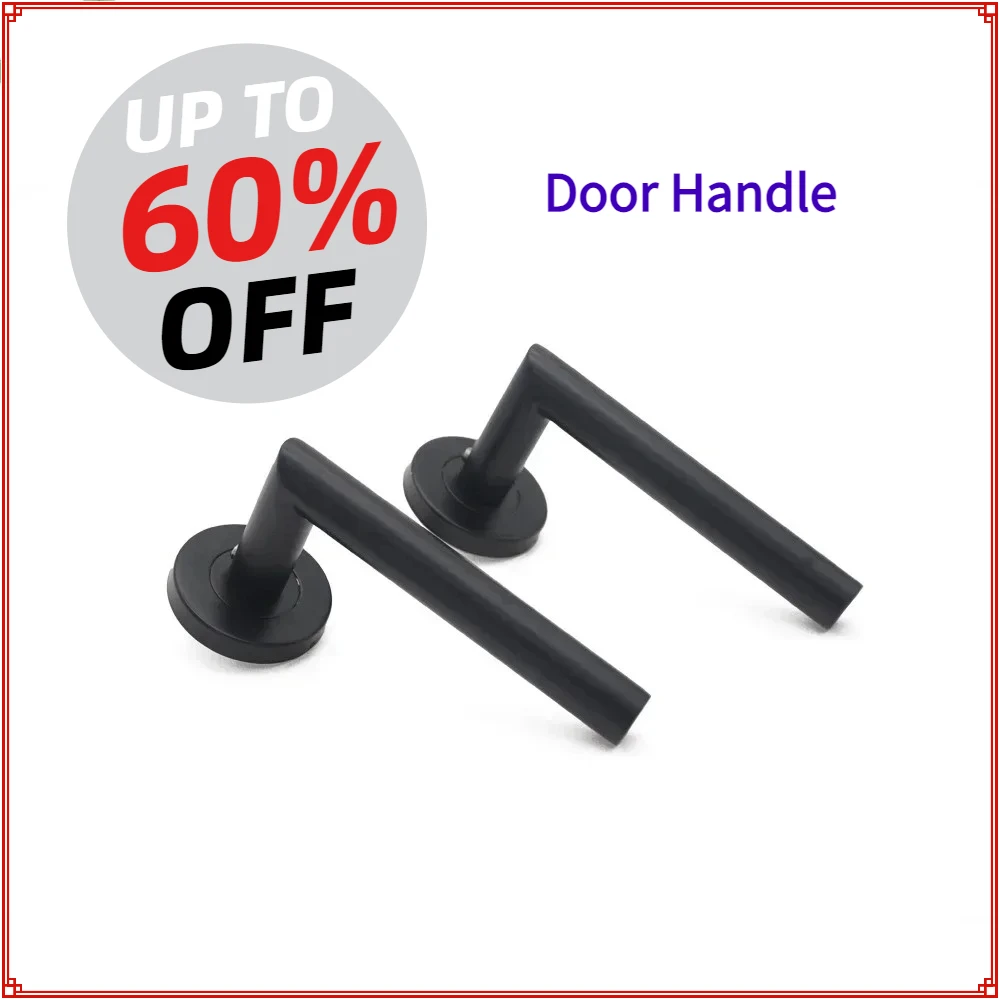 

Дверная ручка, трубка из матовой нержавеющей стали 304, полая аэрозольная краска, матовая черная круглая крышка, разделенная прямоугольная дверная ручка