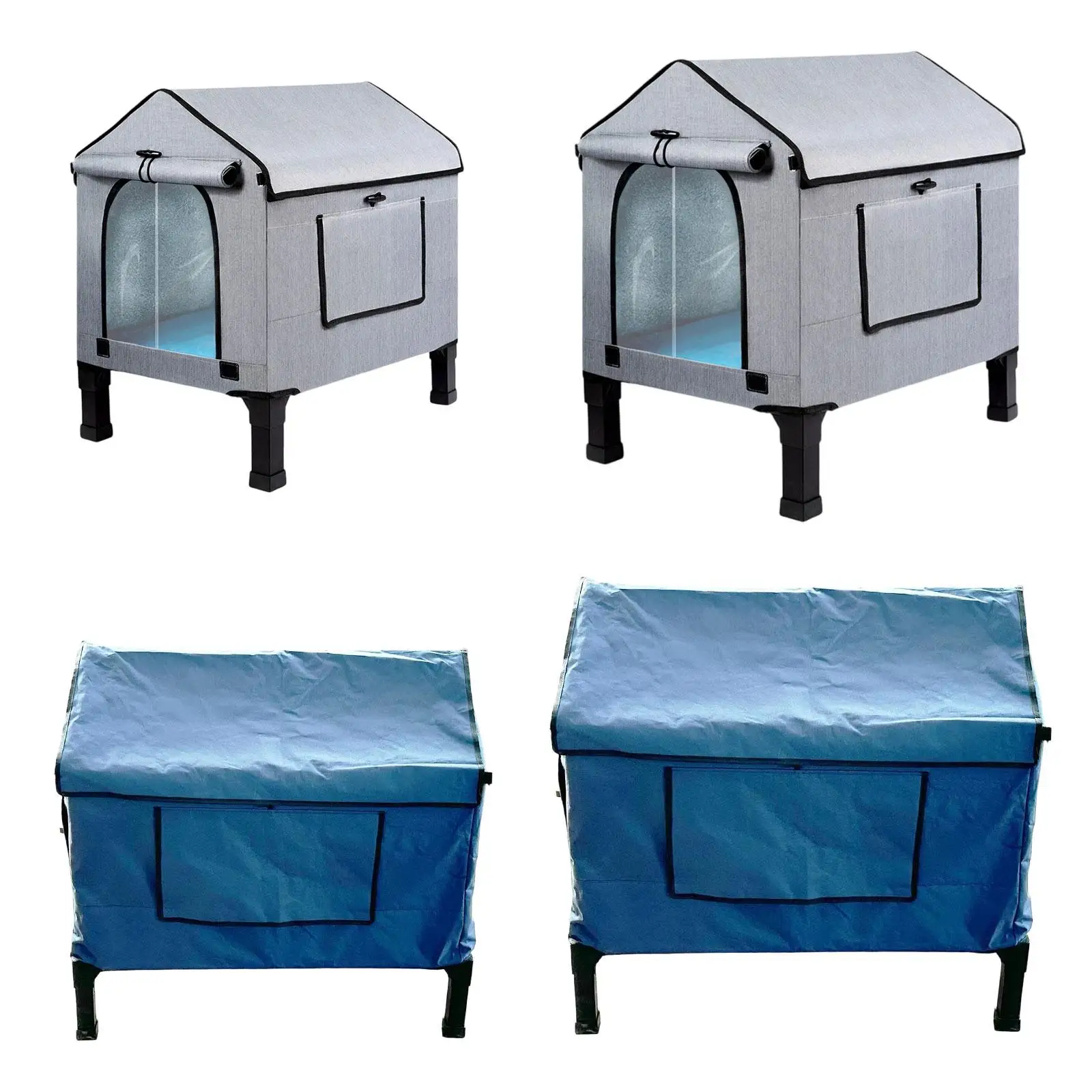 

Heated Cat House, Waterproof Removable Nest, Windproof Elevated Outside Cat Kitty House, Feral Cat Shelter for Balconies
