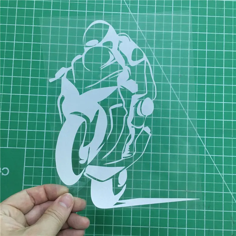 Tri Mishki HZX352# 19.6*15cm biker on board Car Sticker Vinyl Decals Reflective Sticker on Car Motorcycle Truck Bumper