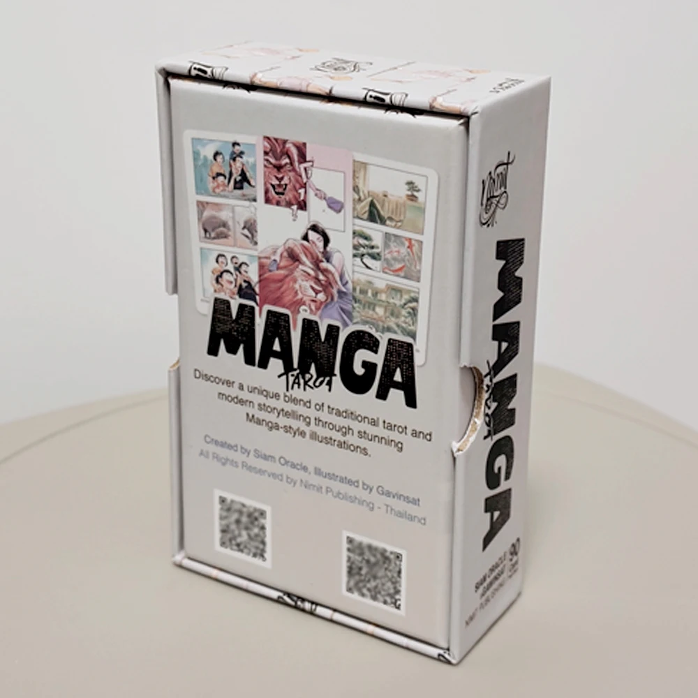 Manga Tarot 12*7cm in Rigid Box 90 Pcs Cards (78 Pcs Tarot Cards + 12 Oracle Cards) Printed on 350GSM Double-embossed Cardstock