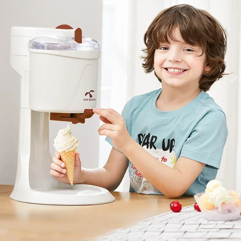 Ice Cream Machine Household Automatic Plug-in Children\'s Fruit Ice Cream Machine Homemade 220V Ice Cream Machine Food Truck