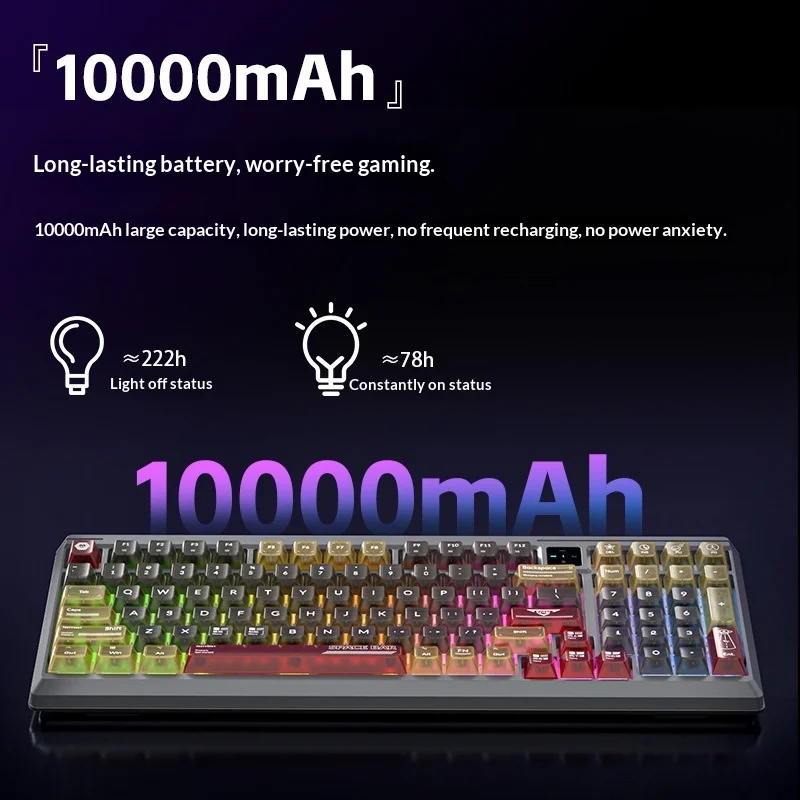 

Bestseller T98 Tri-Mode Mechanical Keyboard Customizable Hot-Swappable Full Nkro Mini Function Display For Gaming And Office Use