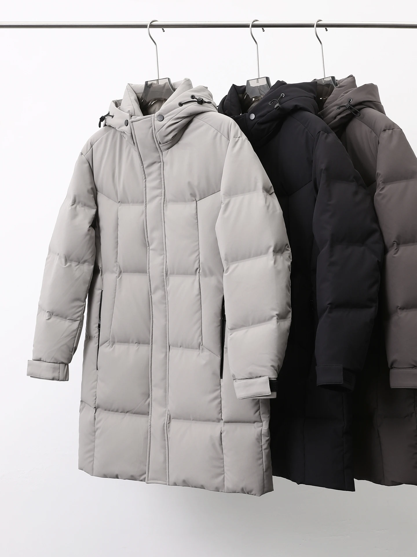 

High-Down 90% Du down aphene Heat Reflection Men's Autumn Winter Hooded Mid-Length down Jaet Outerwear Warm Casual Sle