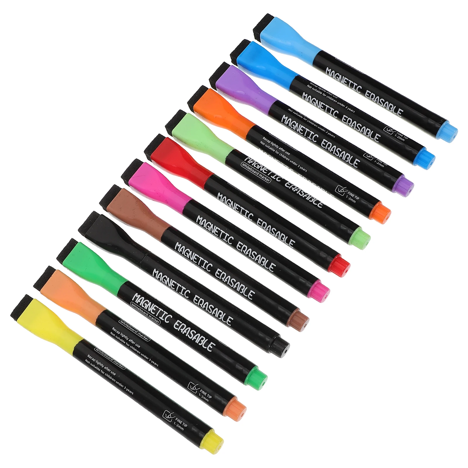 

12 Colors Children Magnetic Whiteboard Markers Fine Tip Dry Erase Pens Chalk Painting Drawing Marker Household Office School