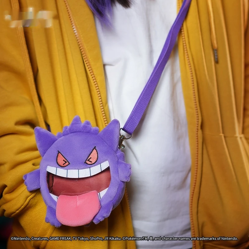 حقيبة ظهر Gengar Super Happy Series حقيبة كروس ذات سعة كبيرة حقيبة كرتونية لطيفة على شكل رسوم متحركة محيطية إبداعية هدية ممتعة حقيبة محمولة