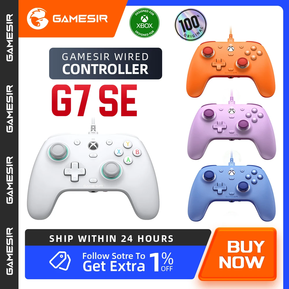 وحدة تحكم ألعاب GameSir G7 SE Xbox السلكية مع عصي تأثير القاعة لأجهزة Xbox Series X وXbox Series S وXbox One