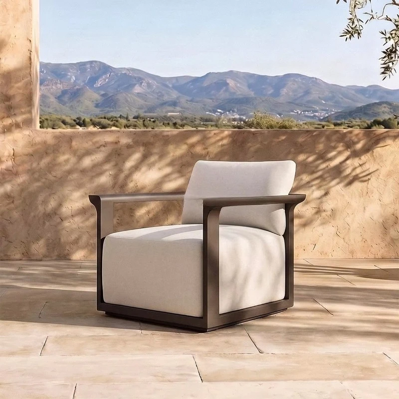 Modern style outdoor aluminum recliner Adjustable quick-drying recliner