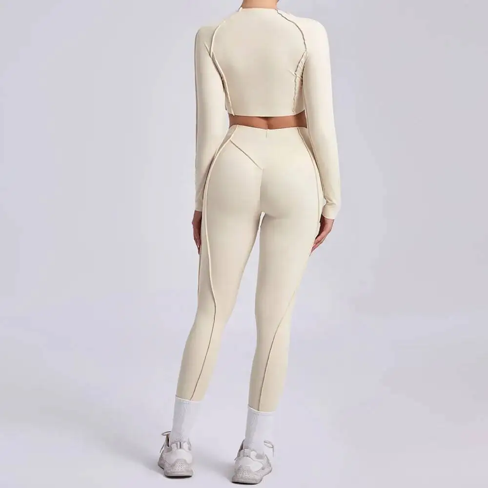 

Комплект для моделирования ягодиц D Contour, штаны для йоги с длинными рукавами, быстросохнущая мультиспортивная одежда, спортивная одежда Fiess