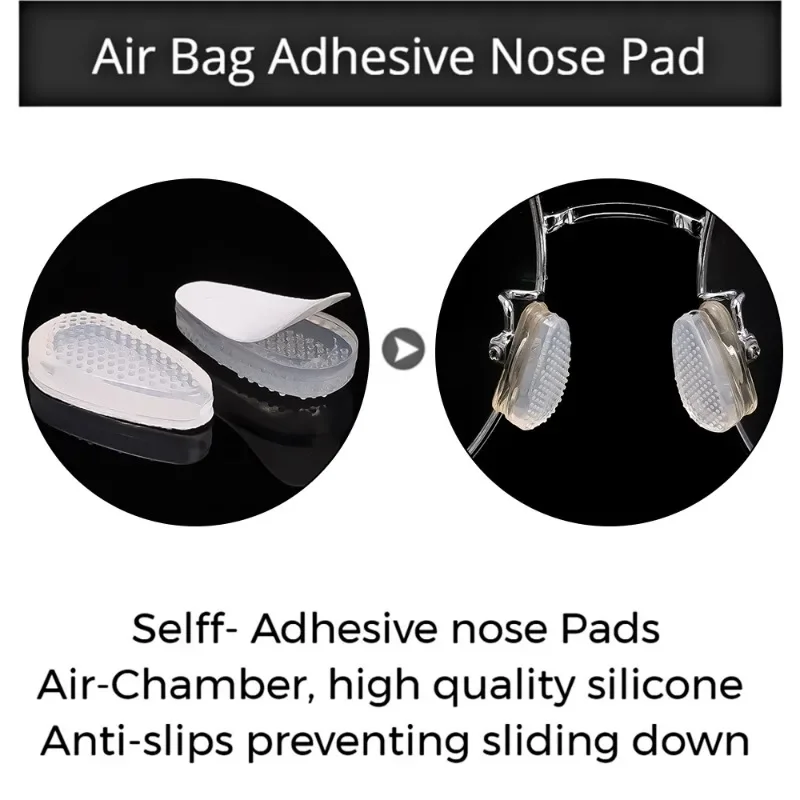 2/20pcs Transparent Silicone Eyeglass Airbag Soft Nose Pads Nosepads on Glasses Sharing Comfortable Anti-Slip for Nose Pad