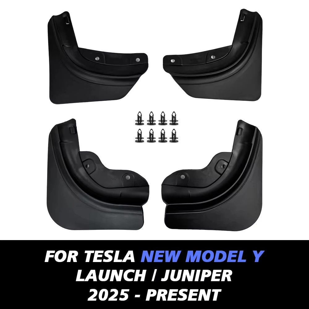 

For Tesla New Model Y 2025 Juniper Mud Flaps No Drilling Tape Splash Guards Fenders Mudguards Set Accessories Pair