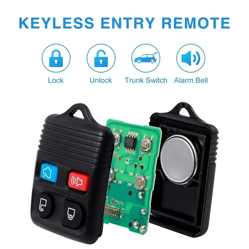 1pcs 3 4 Button Remote Control Car Key Fob Transit Keyless Entry 315MHz 433mhz For Focus Ford Mazda Clicker Transmitter Explorer