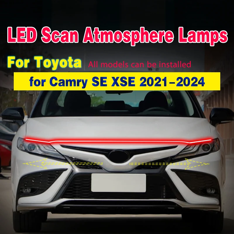 

LED Car Hood Atmosphere Lght Strip Waterproof Auto Exterior Decoration Lighting Ambient Lamp 12V For Toyota Camry 2021-2024