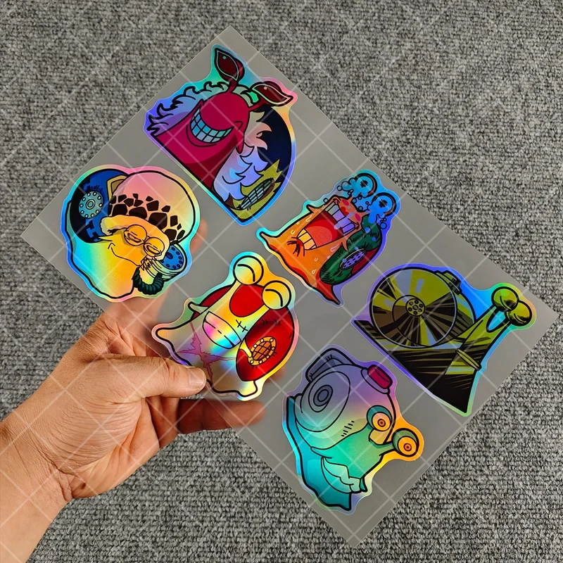 6 Pieces Of Den Den Mushi Communication Phone Stickers, Anime Car Decals, Scooter And PC Case Protective Stickers