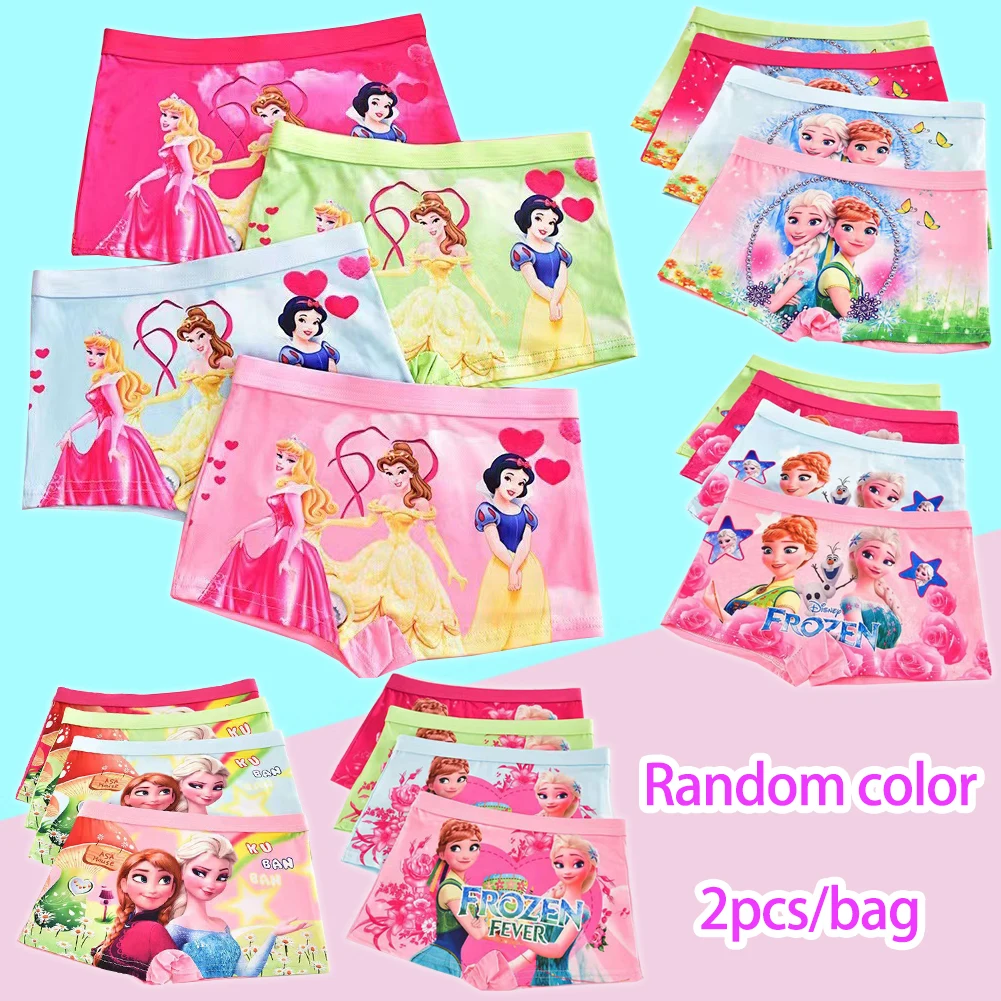 2pcs/Bag New Girl Underwear Anna Elsa princess Cartoon Children knickers Girl Underpants Kids Panties Panty Briefs 2-7Years