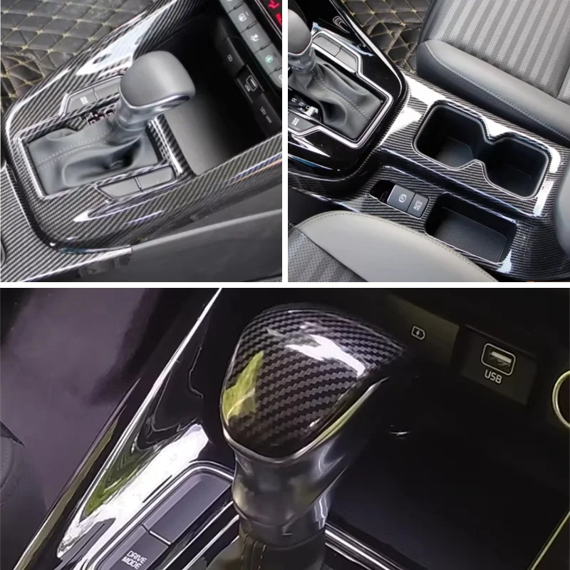 

LHD For Kia Sportage R 2018-2020 Interior Mouldings Car interior center console protection frame, water cup decoration sticker