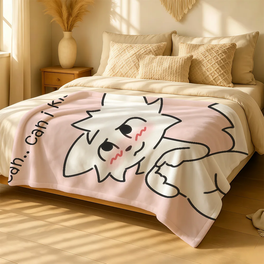 Cartoon Boykisser SillyCat Cute Blanket For Soft Warm Knee For Bedroom Living Room Bed Sofa Camping Picnic Office Gift Throw