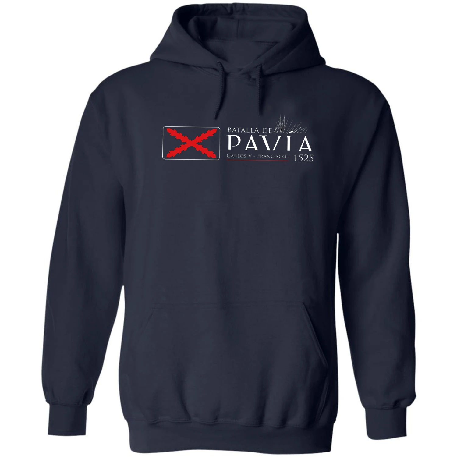 Battle of Pavia Burgundy Cross Spanish Tercio Pullover Hoodie 100% Cotton Comfortable Casual Mens Sweatshirt Fashion Streetwear