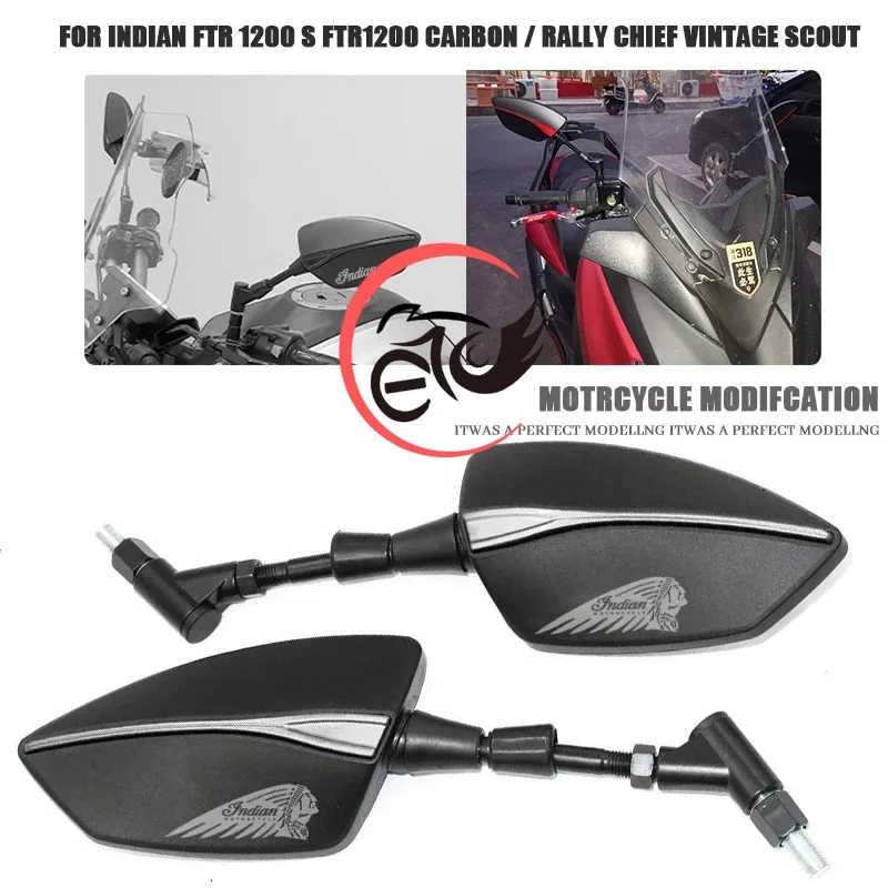 

For Indian FTR 1200 S FTR1200 Carbon / Rally Chief VINTAGE Scout Motorcycle Rearview Mirror Scooter E-Bike Rearview Mirrors Back