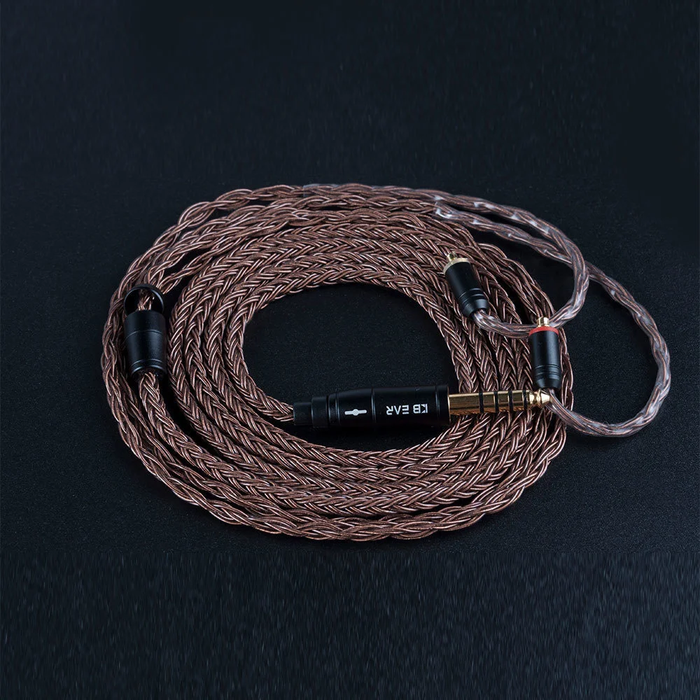 KBEAR 16 Core Reinem Kupfer Kopfhörer Kabel 2PIN/MMCX/QDC Earbuds Connector Verwenden Für KZ EDX ZSN PRO BLON BL-03 KBEAR KS1 Kopfhörer – Detail 18