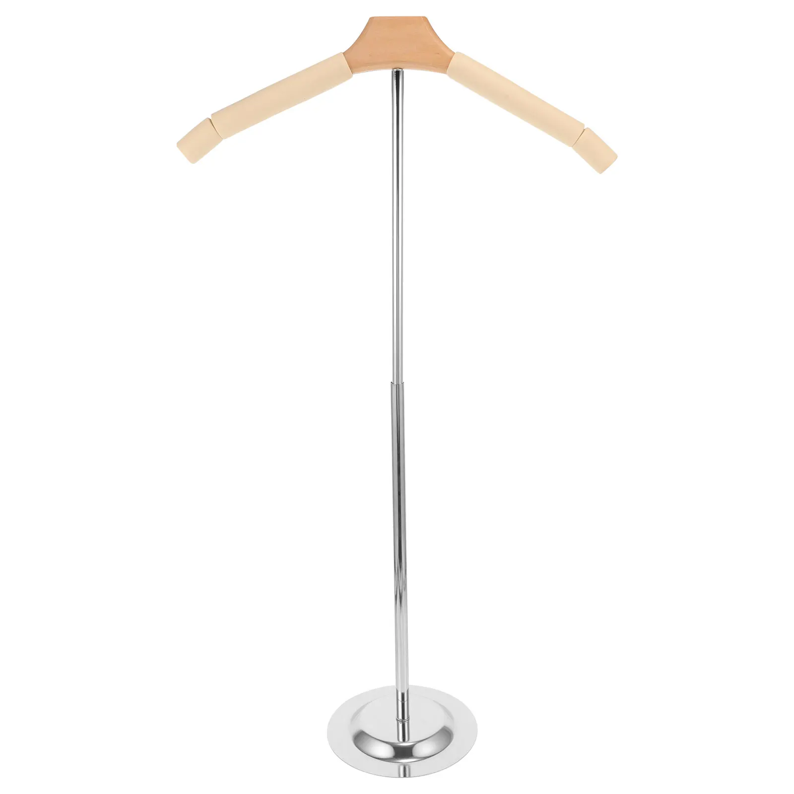 

Adjustable T-Shirt Display Clothes Stand Stainless Steel Wood Fabric TT Adult Clothes Rack Hanger Storage Organizer Holder Model