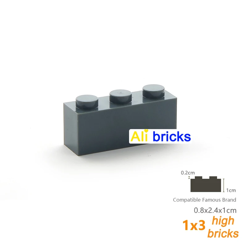 30pcs/lot Bulk Blocks Building Bricks Thick 1X3 Educational Assemblage Construction Toys for Children Size Compatible With Brand