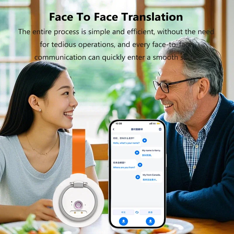 AI Translator Magnetic Bracket 130 Languages Simultaneous Interpretation Voice Call Photo Video Call Translator Meeting Minutes