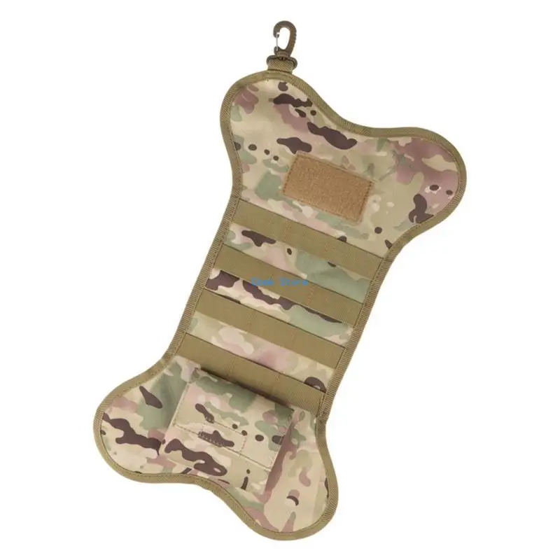 

11UE Dog Bone Christmas Stocking Pet Decoration Bag Military Ornament