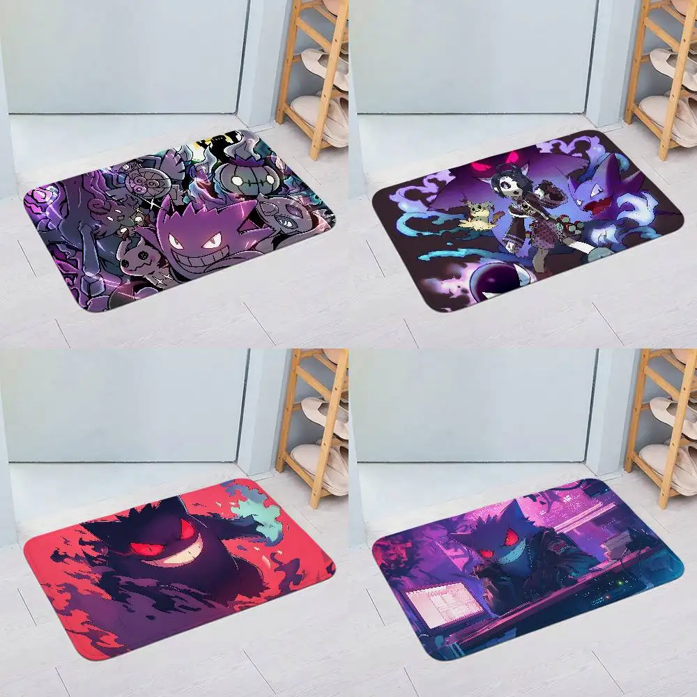 P-Pokemons-G-Gengar Floor Mats Home Laundry Rug Carpet For Living Room Decor Lounge Area Anti-slip Foot Mat Entrance Doormat