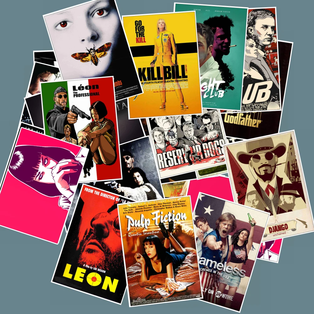 Pegatinas de película clásicas para equipaje, arte de Kill Bill, Pulp Fiction, póster impermeable para monopatín, juguete para regalo, DIY, 25
