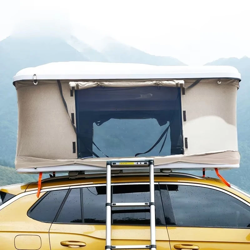 Four Season Double Layer Waterproof Hard 4 Person Roof Top Tent With Straight Bracing Vehicle Outdoor Camping