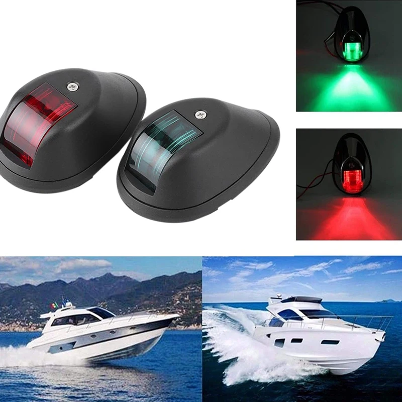 2Pcs DC12V-24V Left And Right Ship Side Lights Marine LED Navigation Lights Traffic Lights Suitable For Yachts Boats