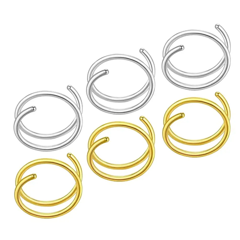 

6 Pcs Nose Stainless Nose Rings Rings Stainless Steel Hoops Helix Piercing Jewelry Body Accessories for Women Girls