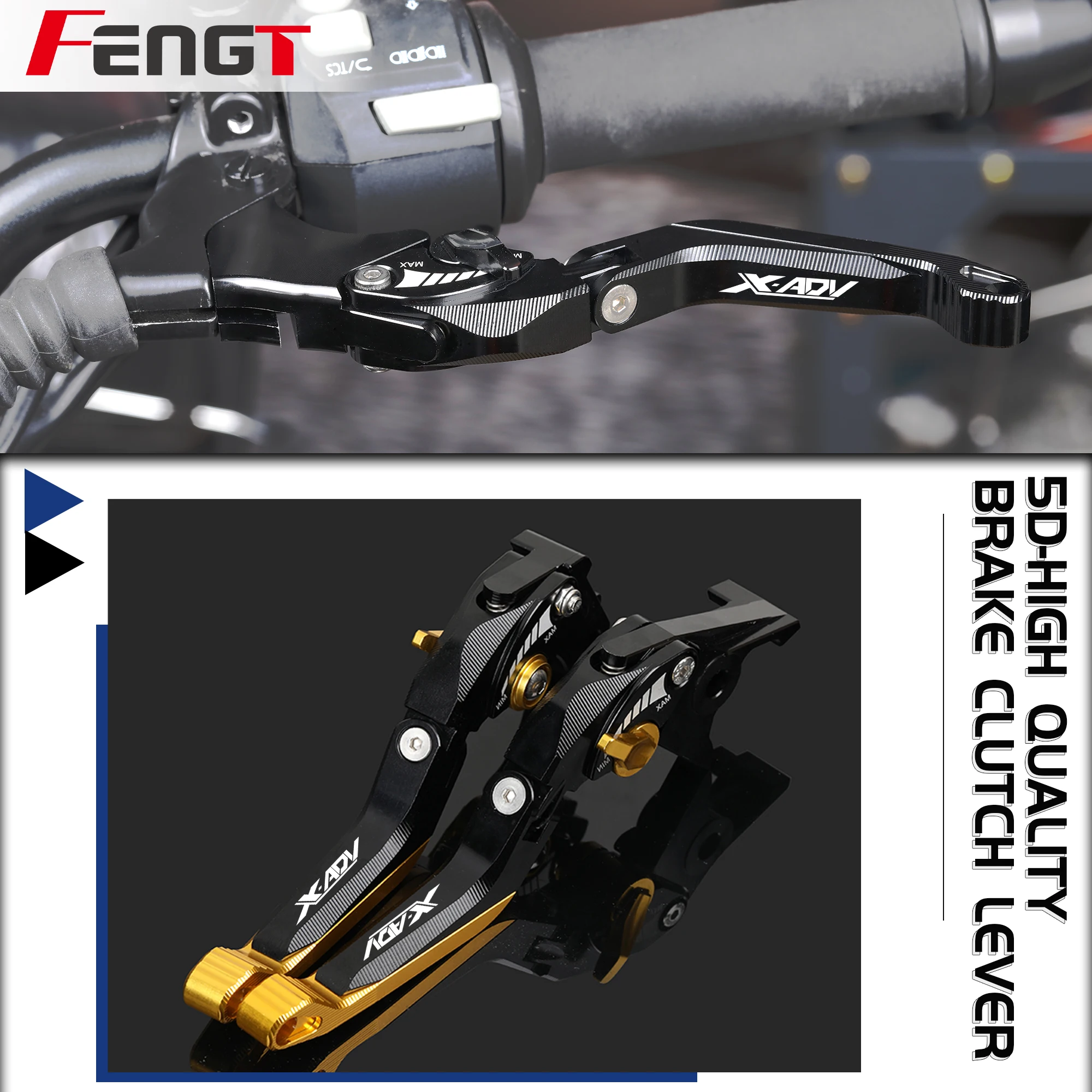 

Brake Lever For Honda X-ADV XADV 750 2017-2024 Motorcycle NEW 5D Extendable Adjustable Brake Clutch Lever XADV750 x-adv750
