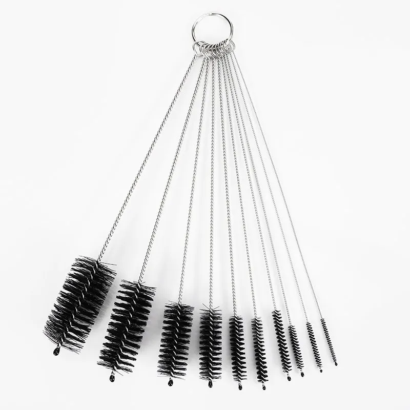 10pcs Stainless Steel Nylon Cleaning Brush For Weed Pipe  Hookah Smoking Pipe Cleaner  Tobacco Accessory