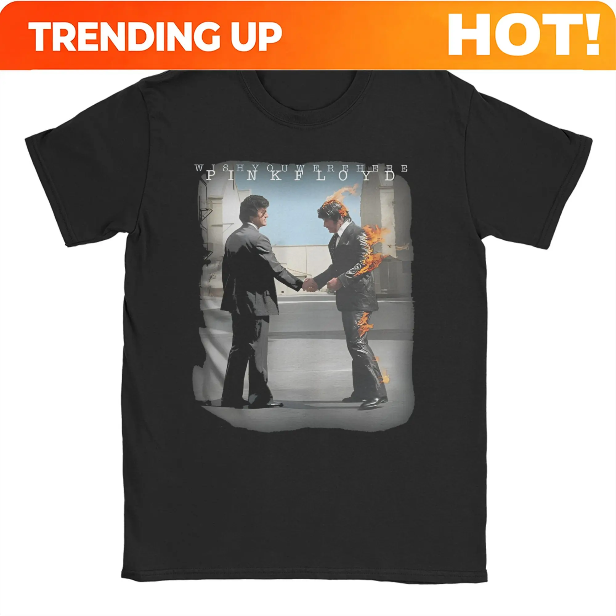 Customization Wish You Were Here Cool Band Men Women T Shirt Rock Music PF Tee Shirt Short Sleeve T-Shirt Pure Cotton 4XL 5XL 6X