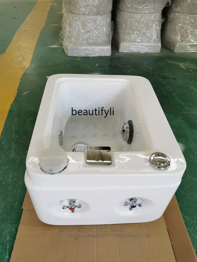 Functional installation-free foot wash basin with light with magnetic massage surf acrylic foot bath