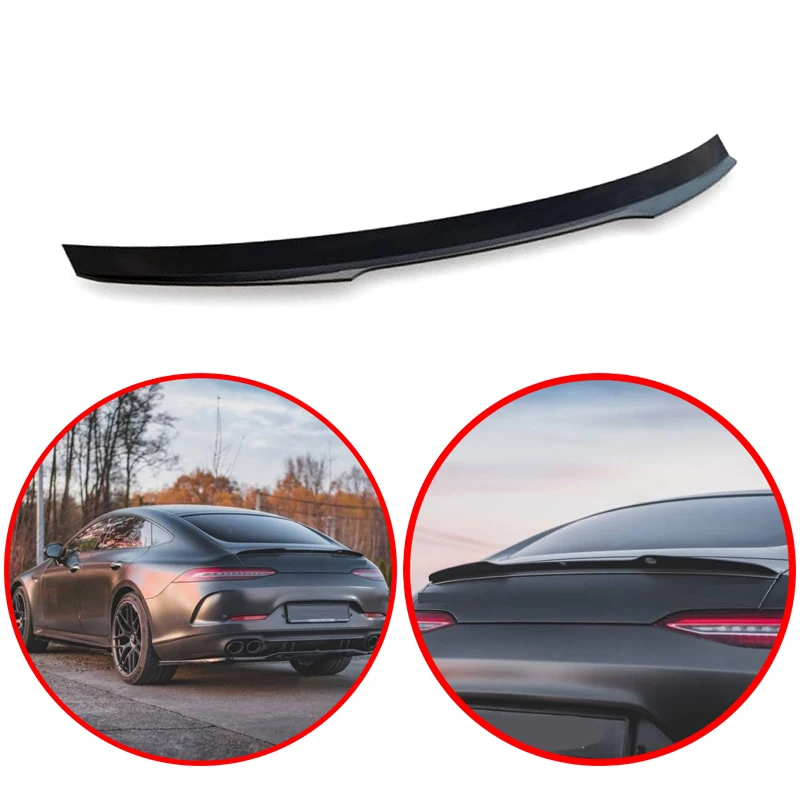 For Mercedes-Benz X290 AMG GT 2018-2023 4-Door Coupe Car Rear Wing Spoiler Glossy Black Or Carbon Fiber Look Body Kit