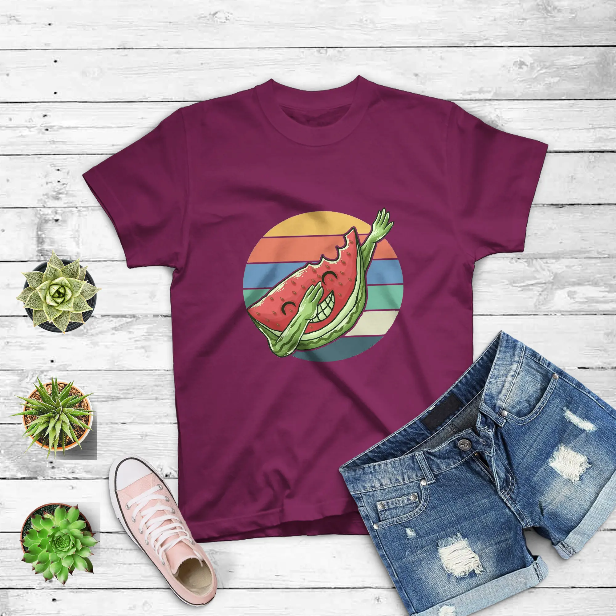 Dabbing Watermelon Kawaii Dab Summer Fruit Melon Lover T shirt