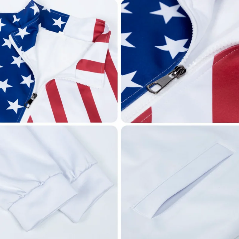Anime o príncipe do tênis cosplay trajes ryoma echizen eua uniforme da equipe dos homens bandeira americana impressão jaqueta traje de halloween