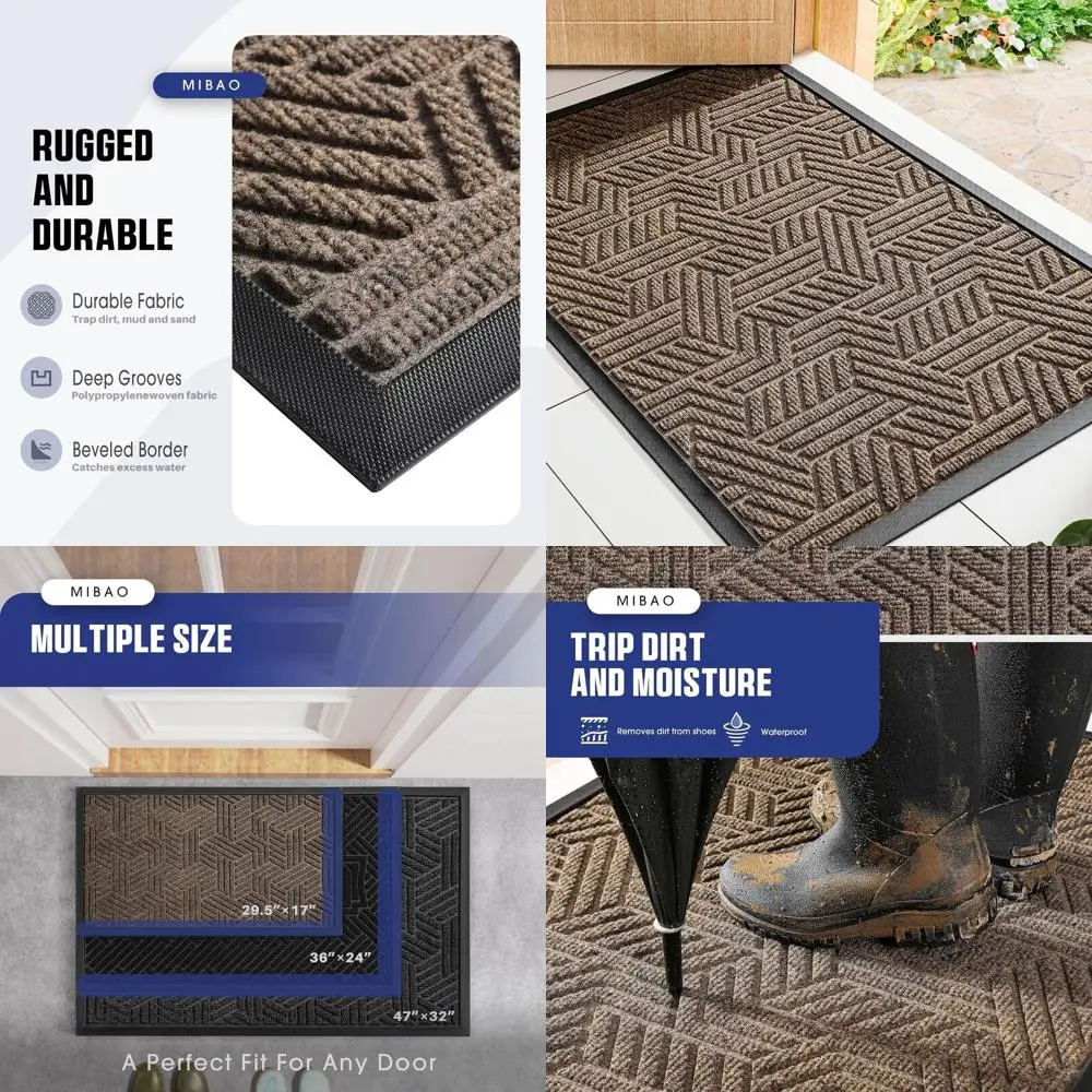 

Durable Low Profile Door Mat, Non-Slip, Captures Dirt & Moisture, Easy to Clean, 32x47 Brown