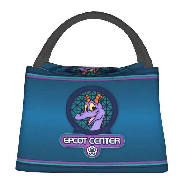 Custom Epcot Center Figment Badge Lunch Bag Men Women Cooler Thermal Insulated Lunch Boxes for Office Travel