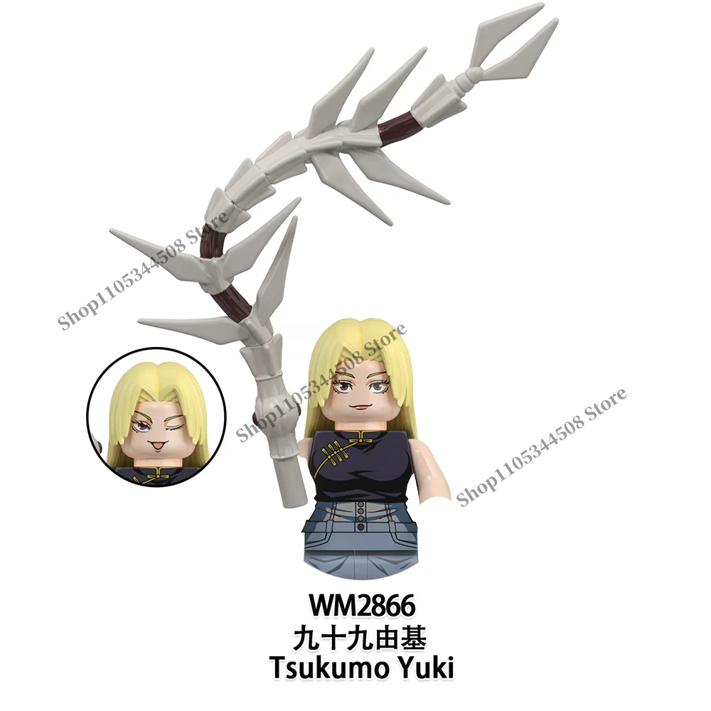 Jujutsu Kaisen Anime-Bausteine Fushiguro Toji Tsukumo Yuki Hanao Choso MINI Cartoon-Puzzle-Bausteine Sammlerstück Geschenk