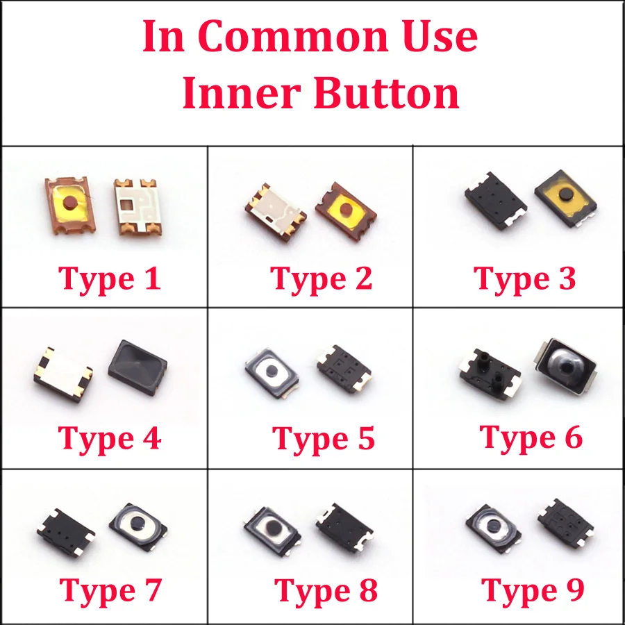 10Pcs/Lot Power On Off Inner Button Control For iPhone Android Huawei Xiaomi mi OPPO Smartphone Volume Switch Replacement Parts