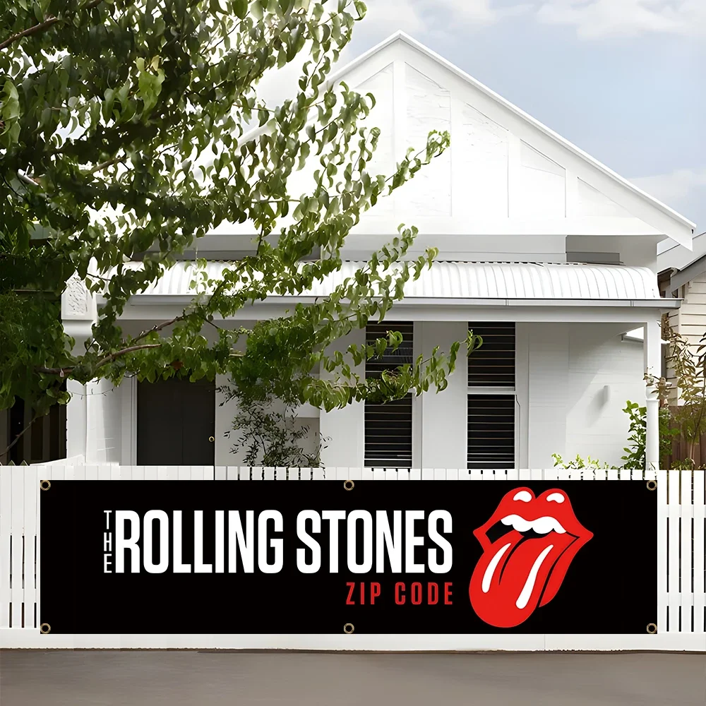 60x240cm Hot Band-The-R-Rolling Stones lips Flag Polyester Digital Printing Banner for Garage Wall Art Out Door Decoration