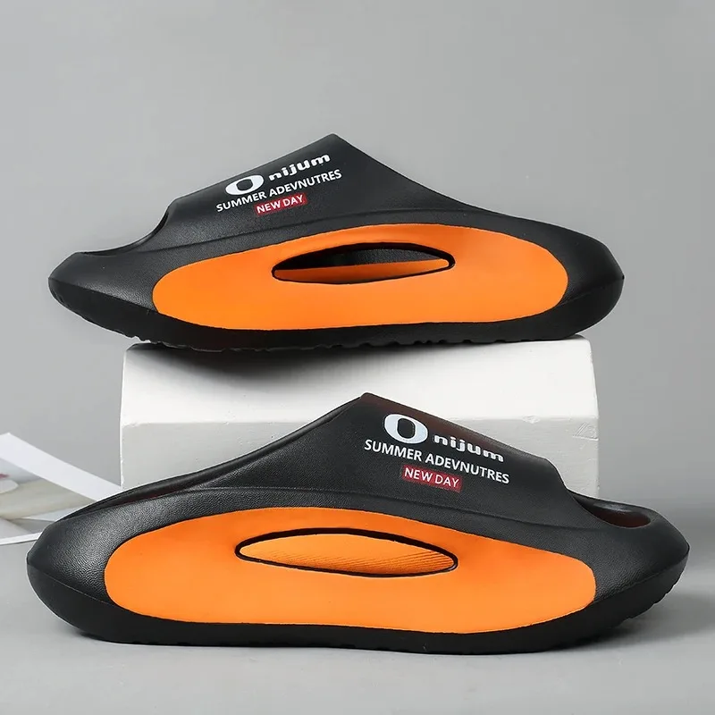 

Модные мужские тапочки, уличные сандалии, летние удобные тапочки с мягкой подошвой, пляжная повседневная обувь на платформе, домашние тапочки для пар