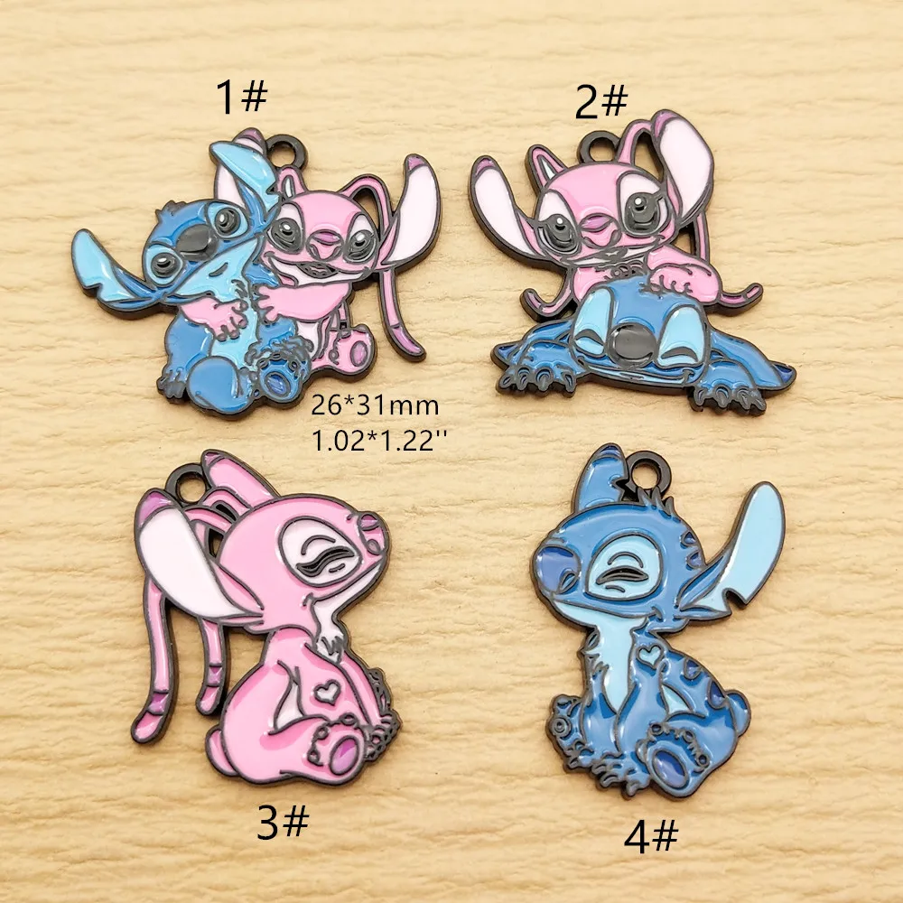 10pcs Cartoon Charm for Jewelry Making Enamel Necklace Earring Keychain Phone Pendant Diy Accessories Alloy Metal Black Plated