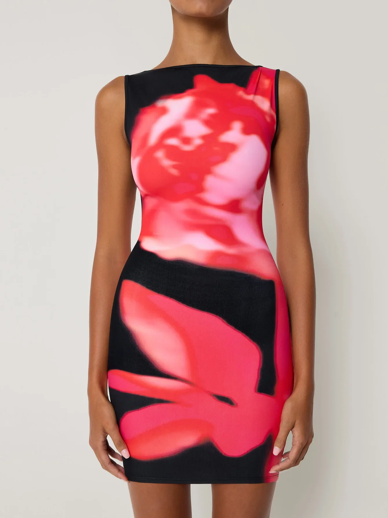 2026 New Y2K Print Bodycon Dress Fashion Abstract Digital Print Slim Fit Streetwear Clubwear Women's Party Dress
